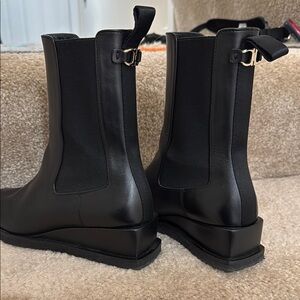 Salvatore Ferragamo Black Heeled Boots Sleek Modern Design